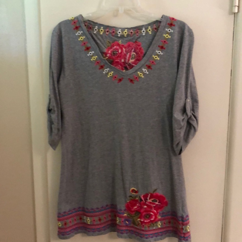Embroidered shirt. (Looks like Johnny Was!)